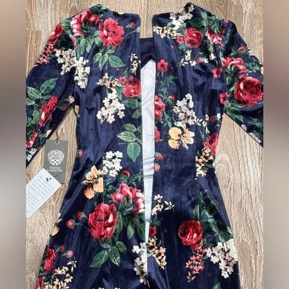 Vince Camuto velvet floral dress - Picture 4 of 4